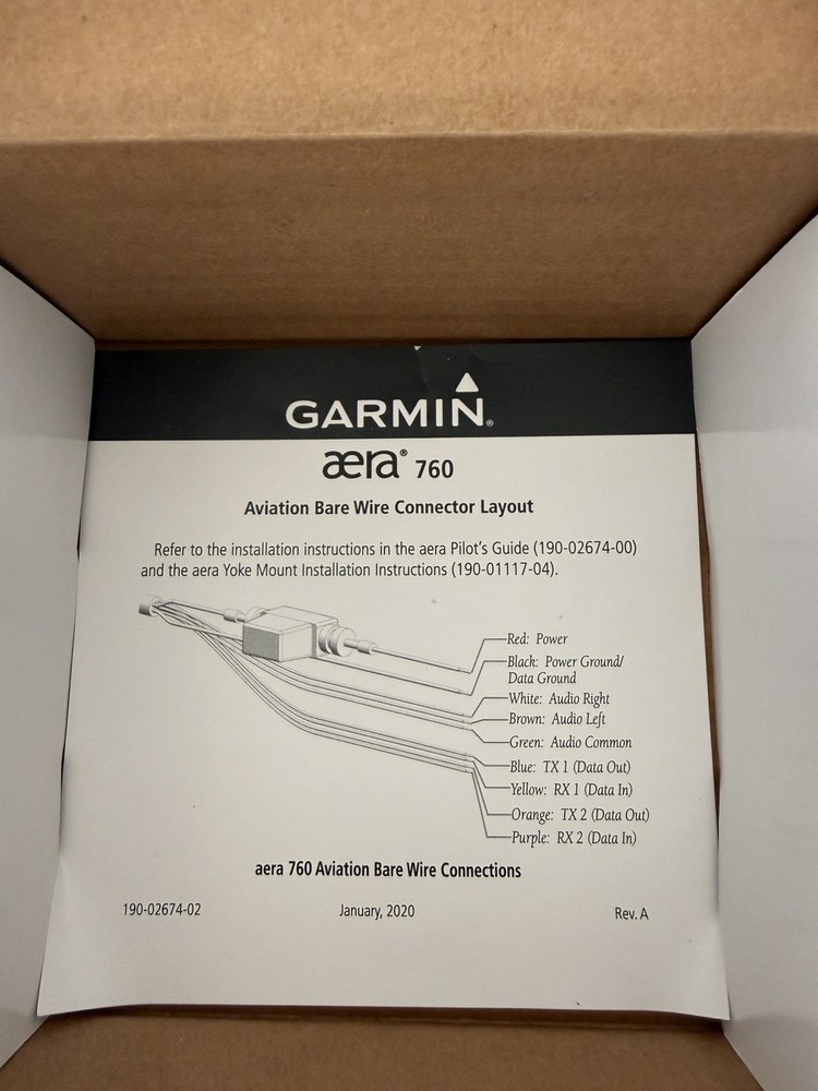 GARMIN BARE WIRES CABLE FOR AERA 760