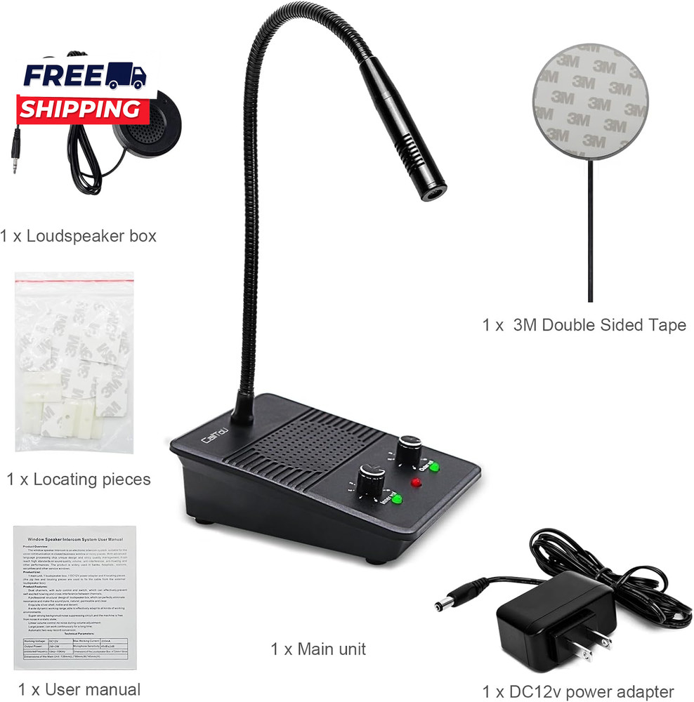 Window Speaker Intercom System Dual Way Anti-Interference Intercommunication