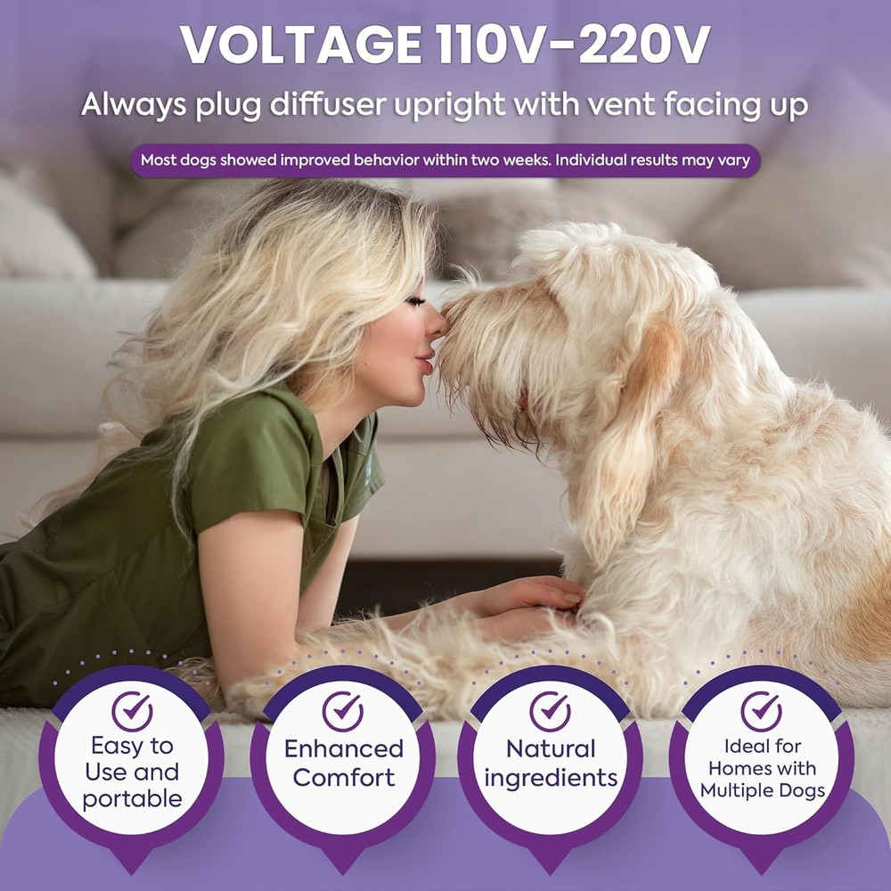 Dog Calming Diffuser Refills: 4 Pack Dog Pheromones Calming Diffuser Refills - D