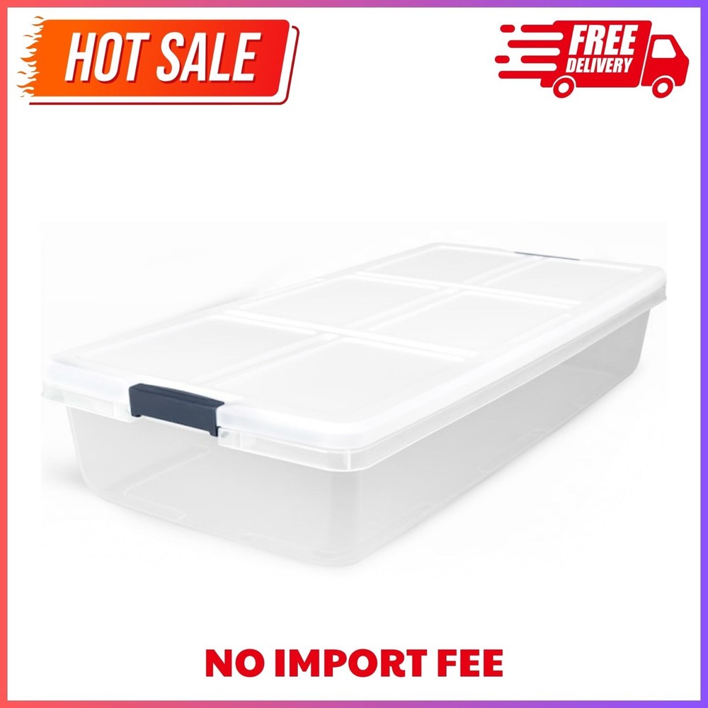 Project Source Large 13 -Gallons (52 Quarts) Stackable Underbed tote