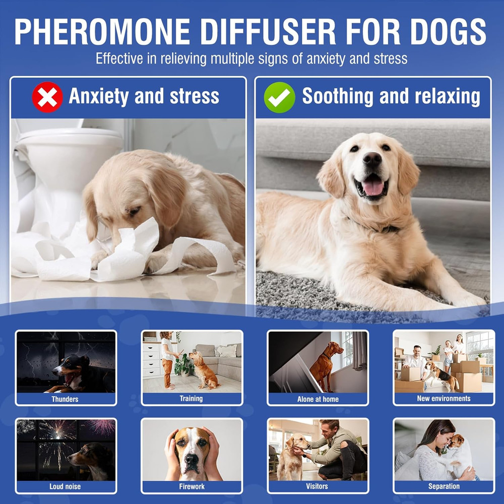 Dog Pheromone Calming Diffuser 4 In 1 Appeasing Pet Pheromones Diffuser to Calm