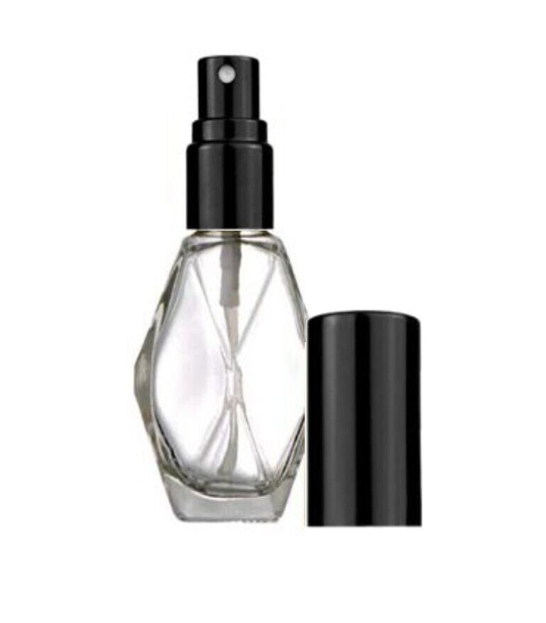 6 Refillable Perfume Bottles- 2 oz. Atomizer Luxury Bottle, Diamond Shape, 60 ml