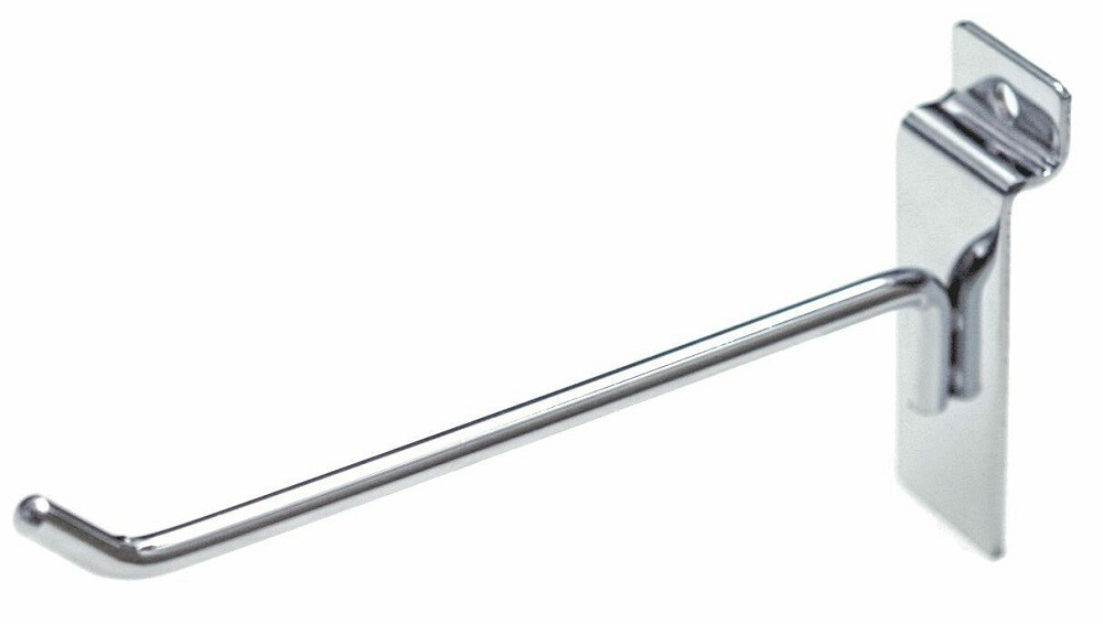 SLATWALL CHROME DISPLAY HOOK Select Your Size - 20 Pcs Pack