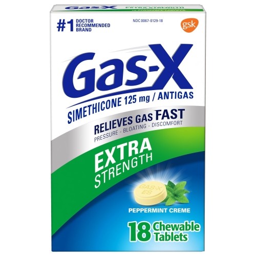 4 Pack - Gas-X Chewables Extra Strength Peppermint Creme 18 Tablets Each