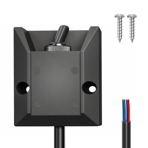 Heavy Duty Waterproof 12V Toggle Switch - 2FT Wired SPST Latching Rocker 30A for