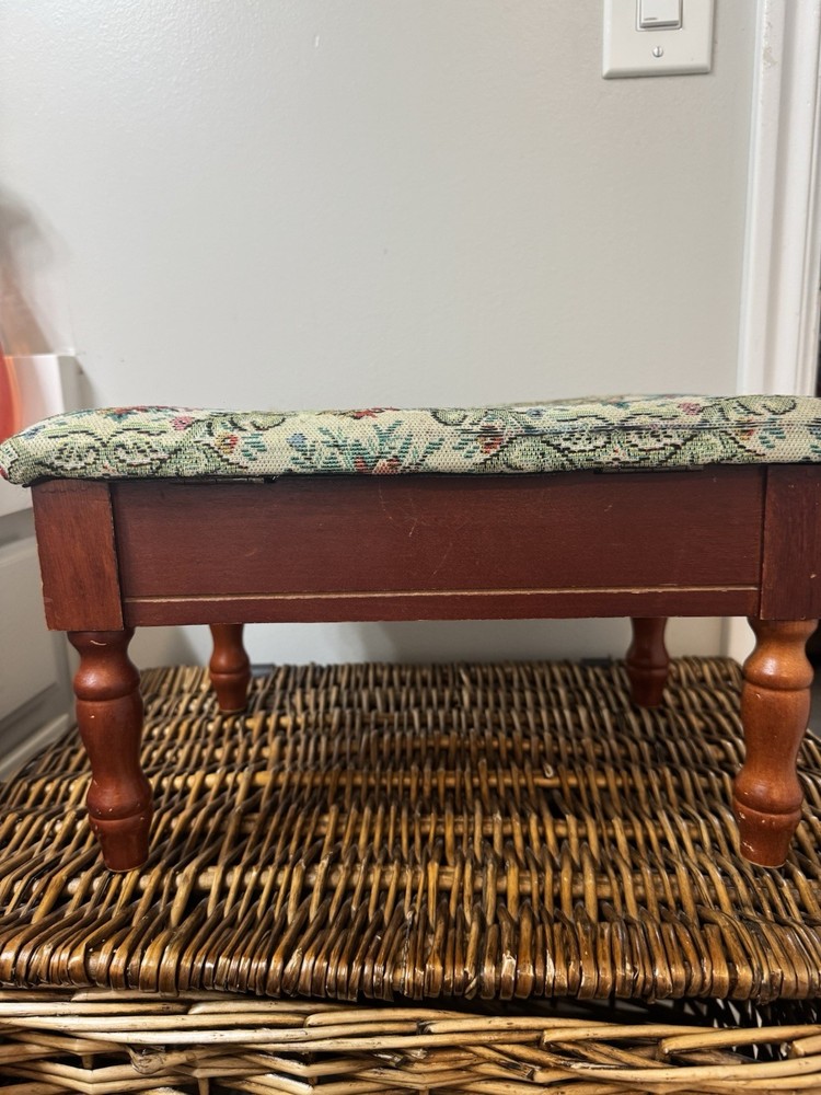 Vintage Tapestry Footstool