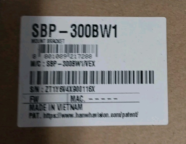 Hanwha Vision SBP-300BW1 Wall Mount Bracket