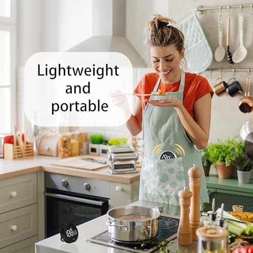 Digital Kitchen Timers, Visual timers Magnetic Countdown Countup Smart Black
