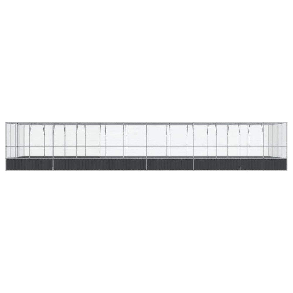 Aviary Silver and anthracite Galvanized steel Large Aviary