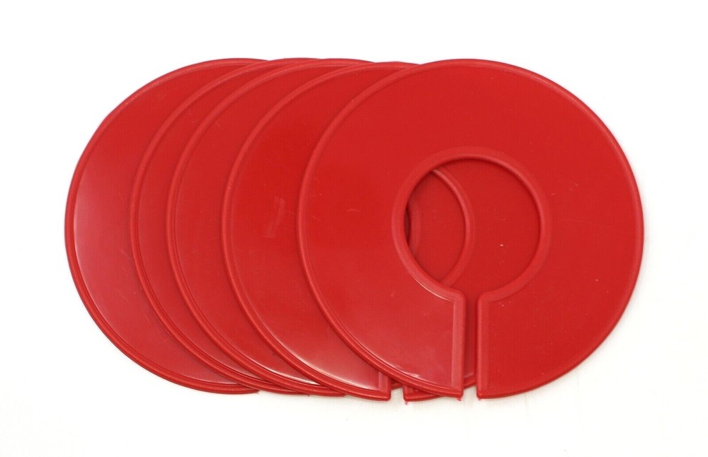 Red Round Plastic Blank Rack Size Dividers - Multi-pack