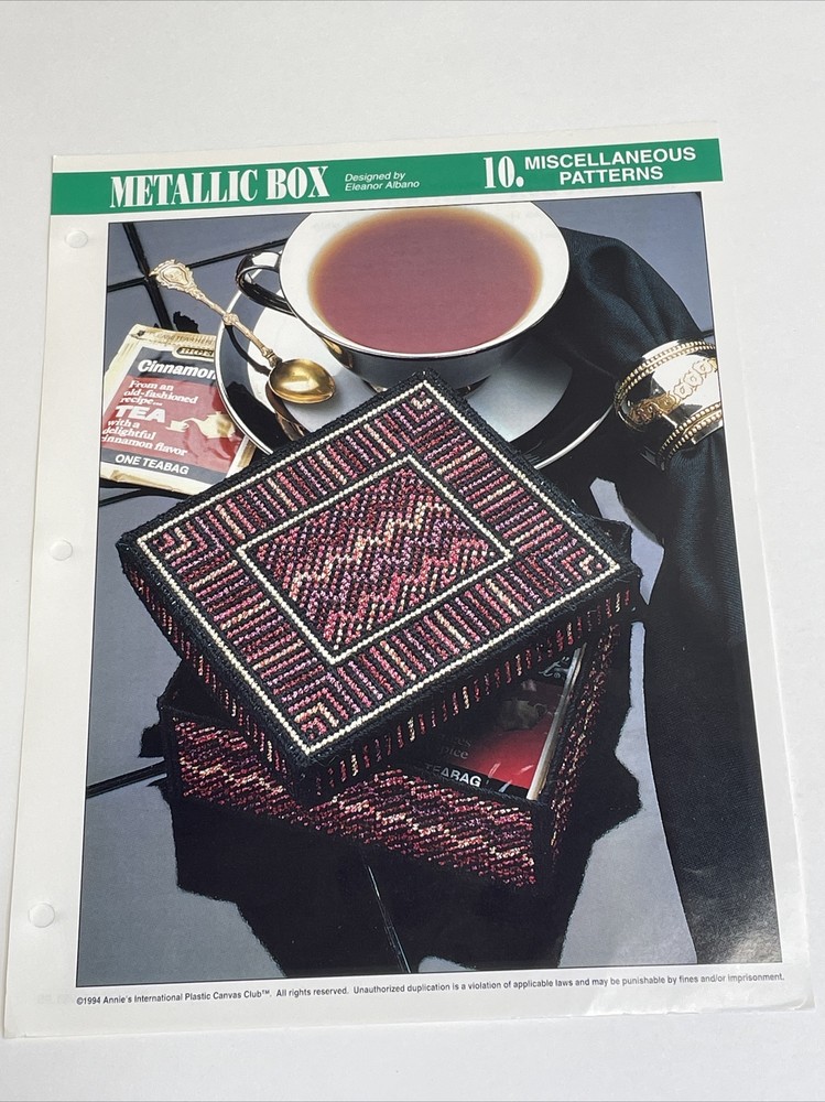 Metallic Box Annie's Attic Plastic Canvas Pattern