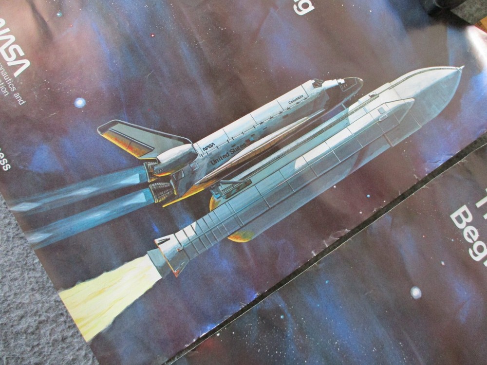 NASA SPACE SHUTTLE COCKPIT/MANNED FLIGHT BEYOND THE BEGINNING/STS9 POSTERS SET4