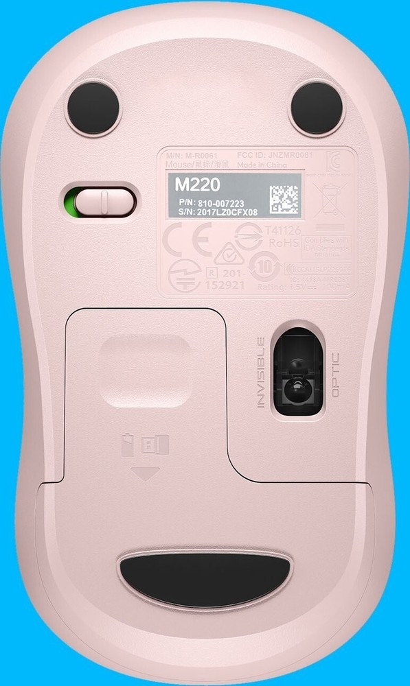 Logitech M220 Silent Wireless Mouse, 2.4 GHz with USB Receiver, - Rose