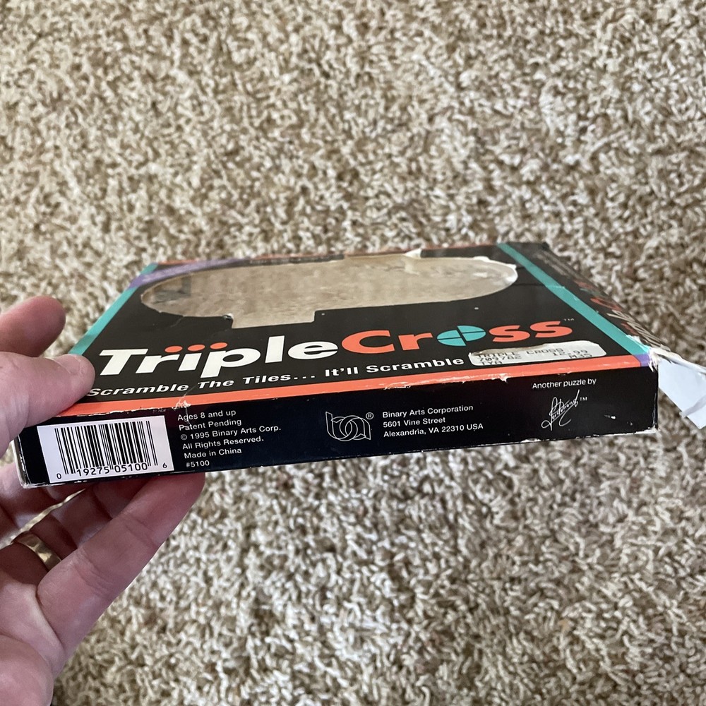 VINTAGE Triple Cross Puzzle Game COMPLETE Binary Arts 1995 Challenges Puzzles