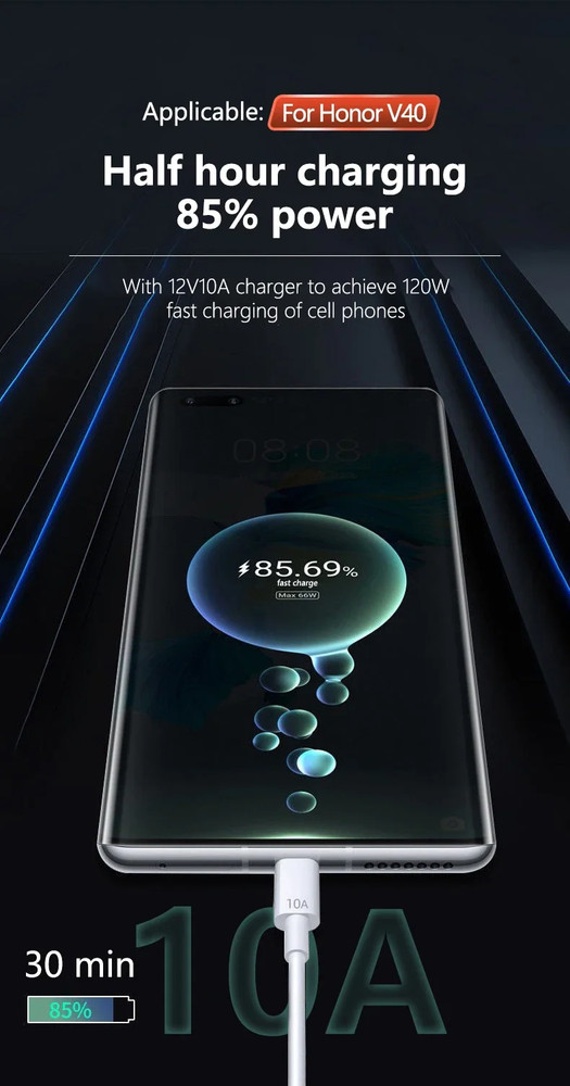 Type C to USB-A White Charging Cord Quick Fast Charging & Data Cable for Android