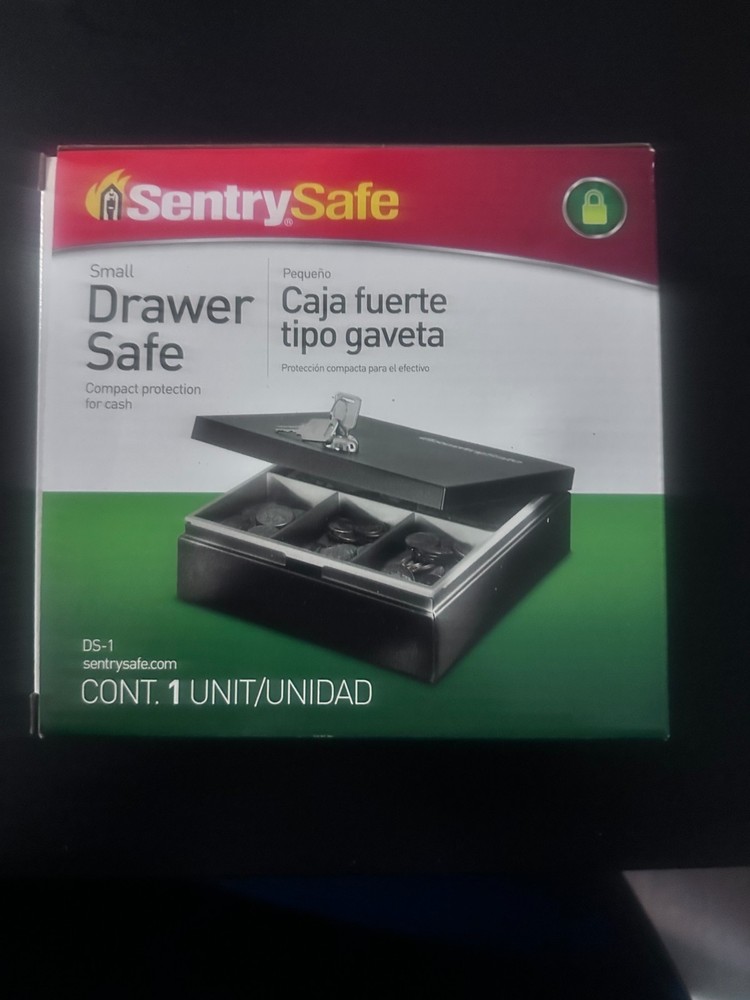 SentrySafe DS Small Drawer Safe Locking Cash Box w/ 2 Keys & Tray – Compact