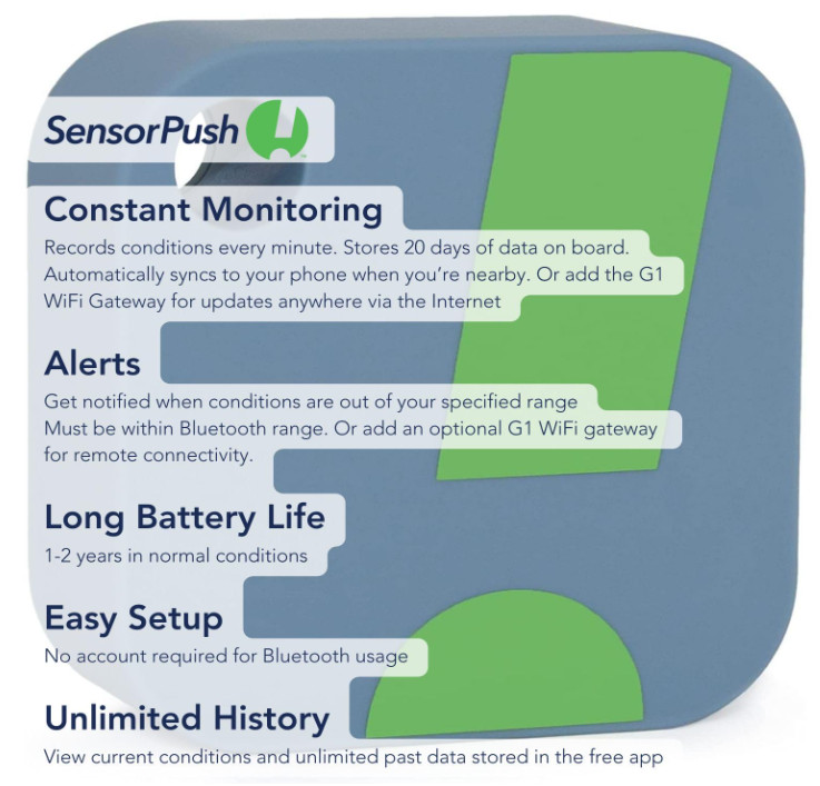 HT1 Smart Temp & Humidity Sensor – Bluetooth Thermometer/Hygrometer (1 Pack)