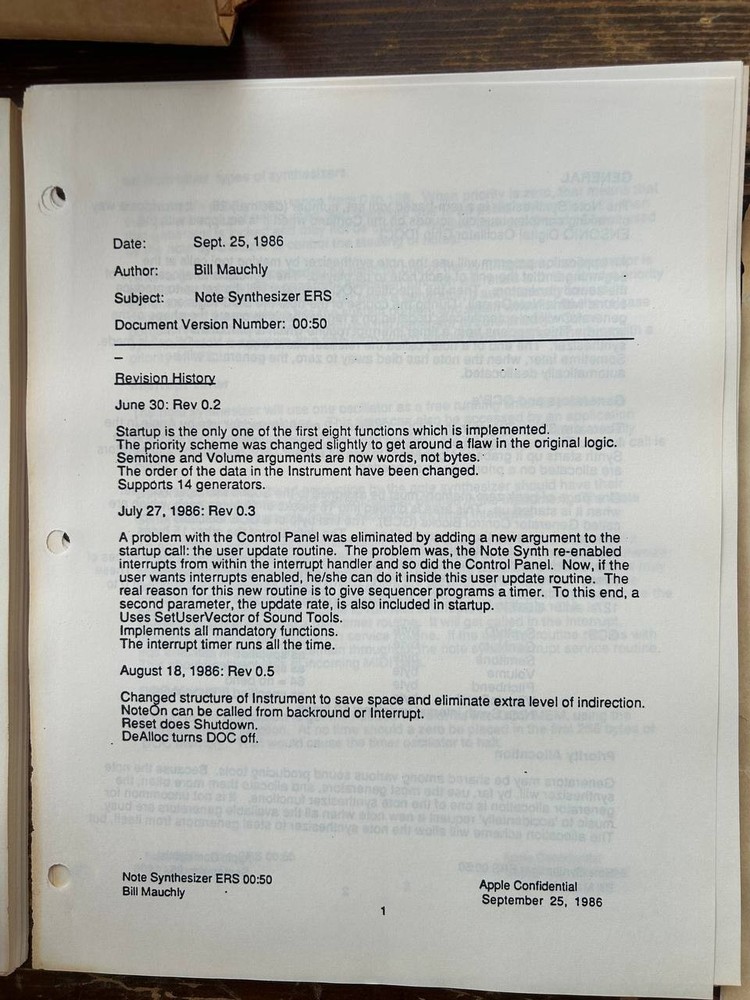 Original Apple internal IIgs Cortland software, ROM & ERS documents 1986–87