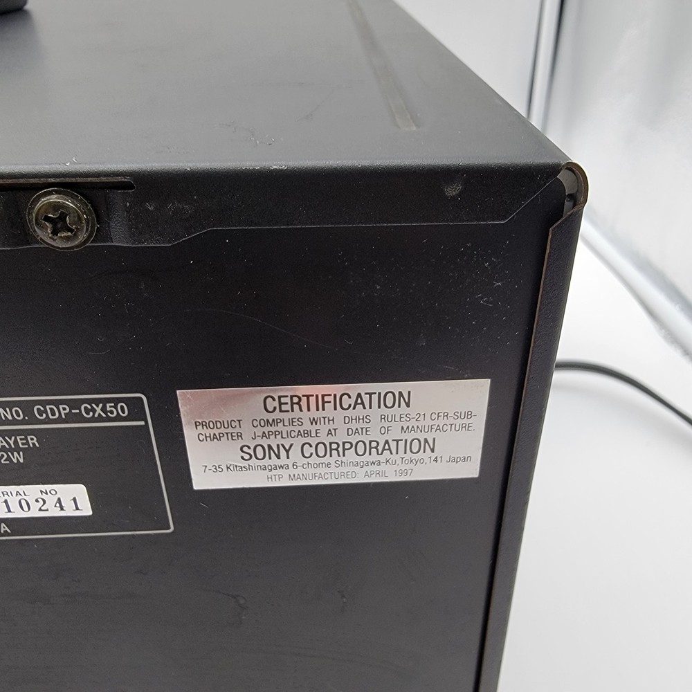 Sony CDP-CX50 50 Disc +1 CD Mega Storage Changer Player Carousel - With Remote!