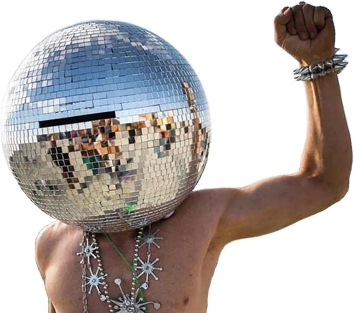 Disco Ball Helmet, Mirror Ball Hat, Sparkling Disco Ball Decoration, Mirror ....