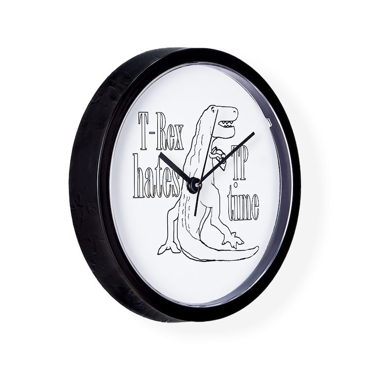 CafePress T Rex TP Time 10" Wall Clock (689528306)