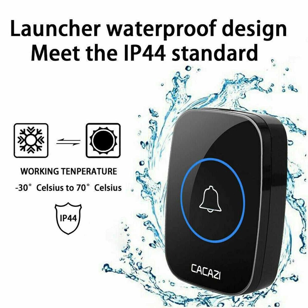 Wireless Door Bell Remote Button Plug in Receiver Doorbell 300M Extra Long Range