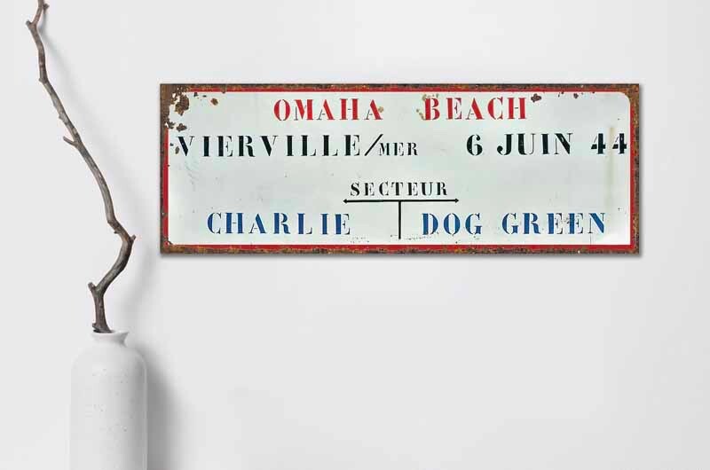 Vintage Style WW2 Normandy D-Day Omaha Beach War Sign