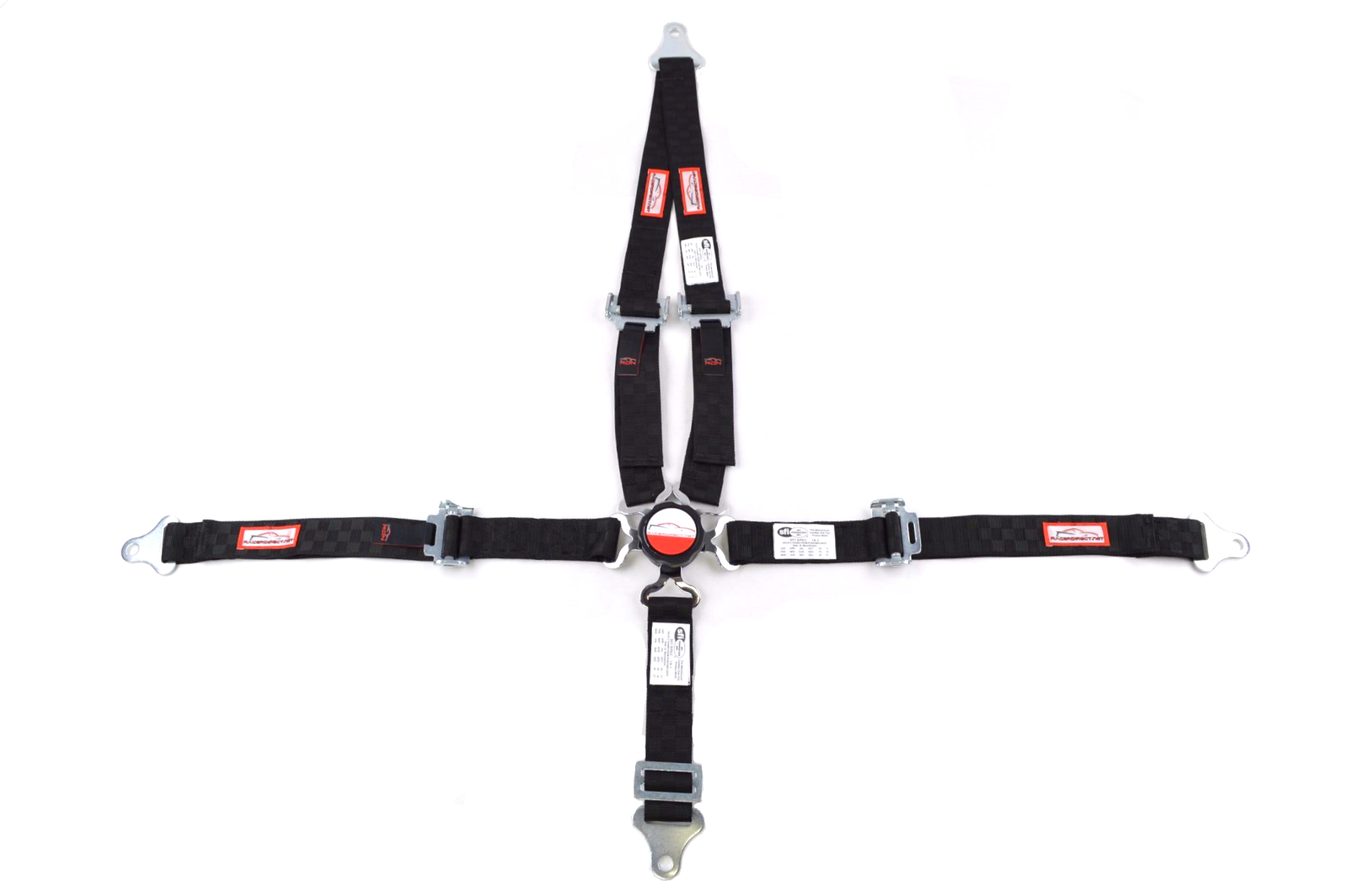 QUARTER MIDGET RACE HARNESS 5 PT CAM LOCK 2" SFI 16.1 V MOUNT BLACK CHECKERBOARD