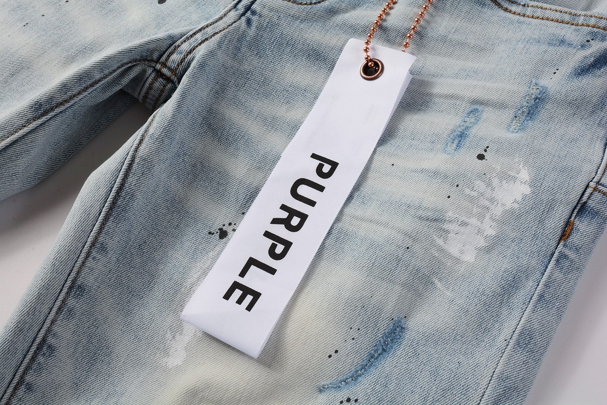 2026 New Purple brand Men's personalized fashion inkjet Blue jeans