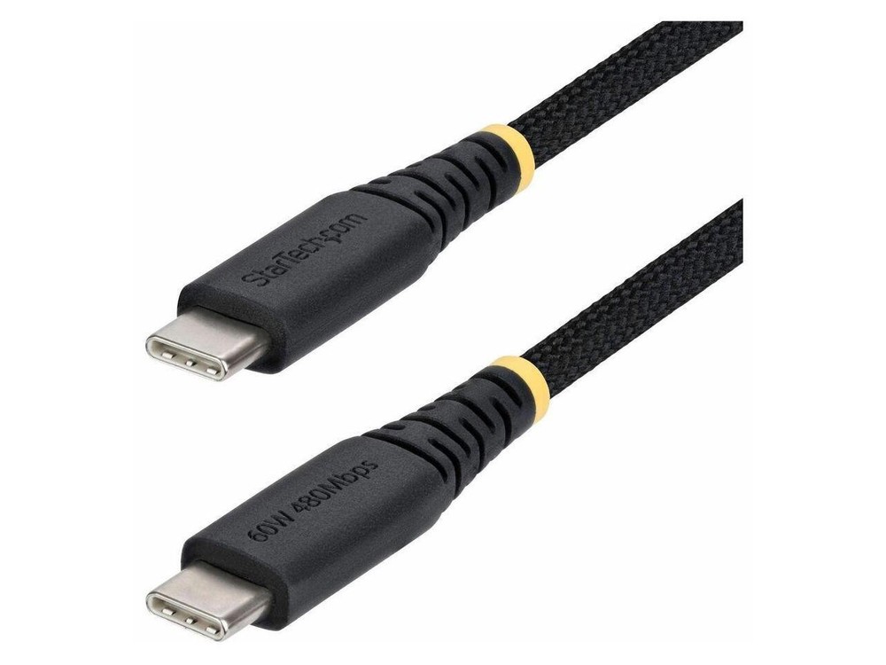 StarTech.com 10ft (3m) USB-C Charging Cable, 60W (3A) PD, Dual-Layer Braided Nyl