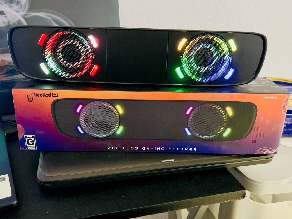 bluetooth speaker + gaming  LED  colour changing volume control rechargeable