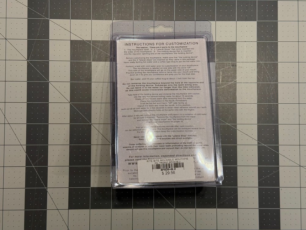 Trident Rite Bite Moldable Mouthpiece RPH20-Blue