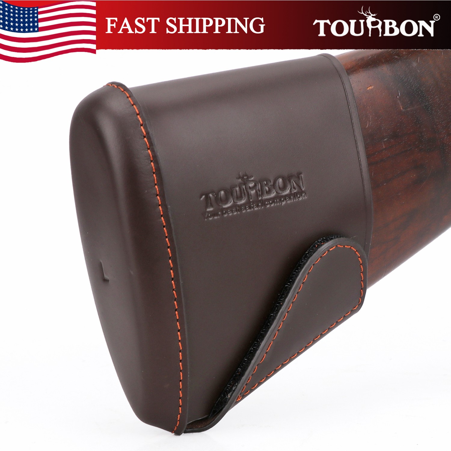 TOURBON Slip-on Buttstock Recoil Pad Full Leather Rifle Shotgun Stock Holder US