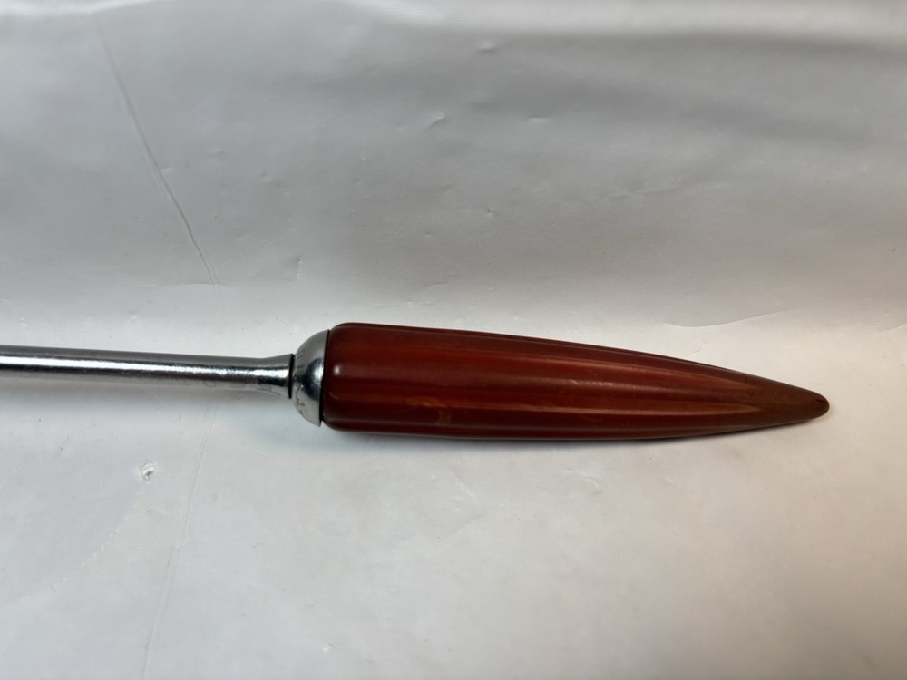 Androck Stainless Smaller Serving Spoon Maroon Bakelite Bullet Shaped Handle