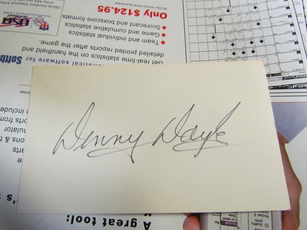 Denny Doyle autographed index card 3