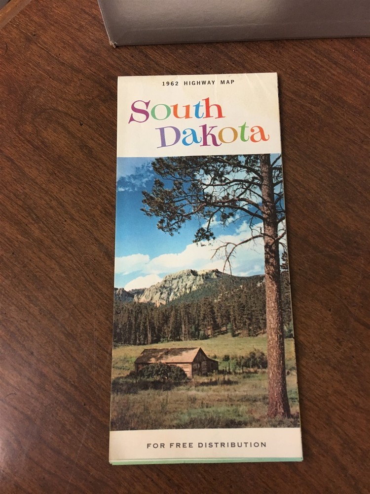 1962 Official Highway Map South Dakota