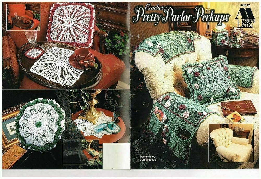 CROCHET PRETTY PARLOR PERKUPS ANNIE'S ATTIC LEAFLET