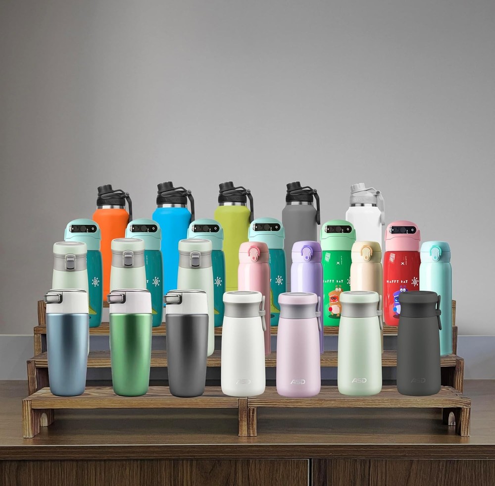 2 Set Wooden Riser Display Stands,4 Tier Stackable Cupcake Stand,Wood Dessert Ta