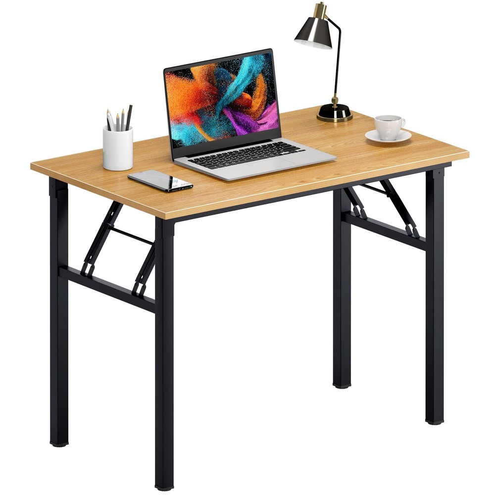 Need Folding Desk for Home Office 39-3/8'' Length Modern Folding Table Comput...