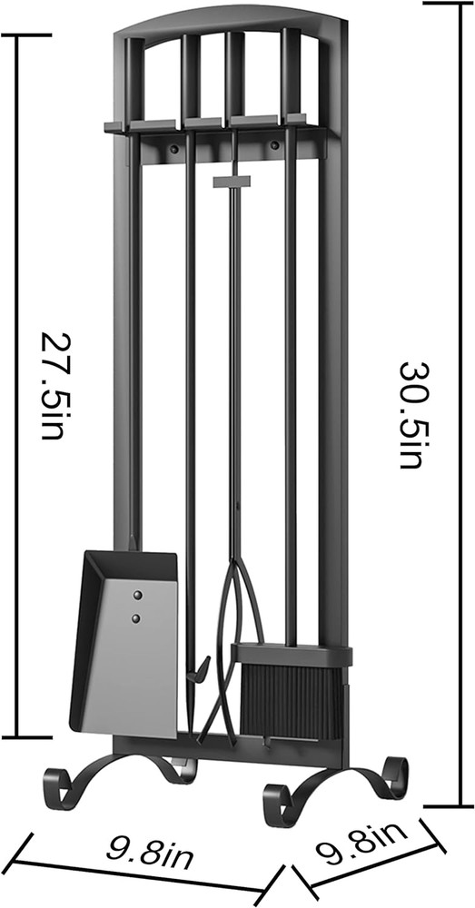 5 Pcs Fireplace Tools Set Handcrafted Holder Outdoor Fire Pit Sets Indoor Firepl