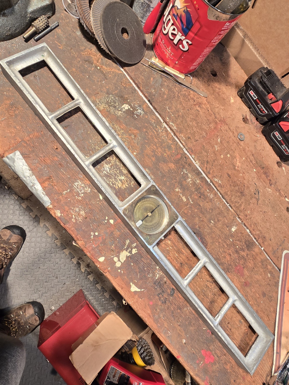 Antique 28" Union Gravity Level Co Inclinometer Patent 1923, Sioux City, Iowa