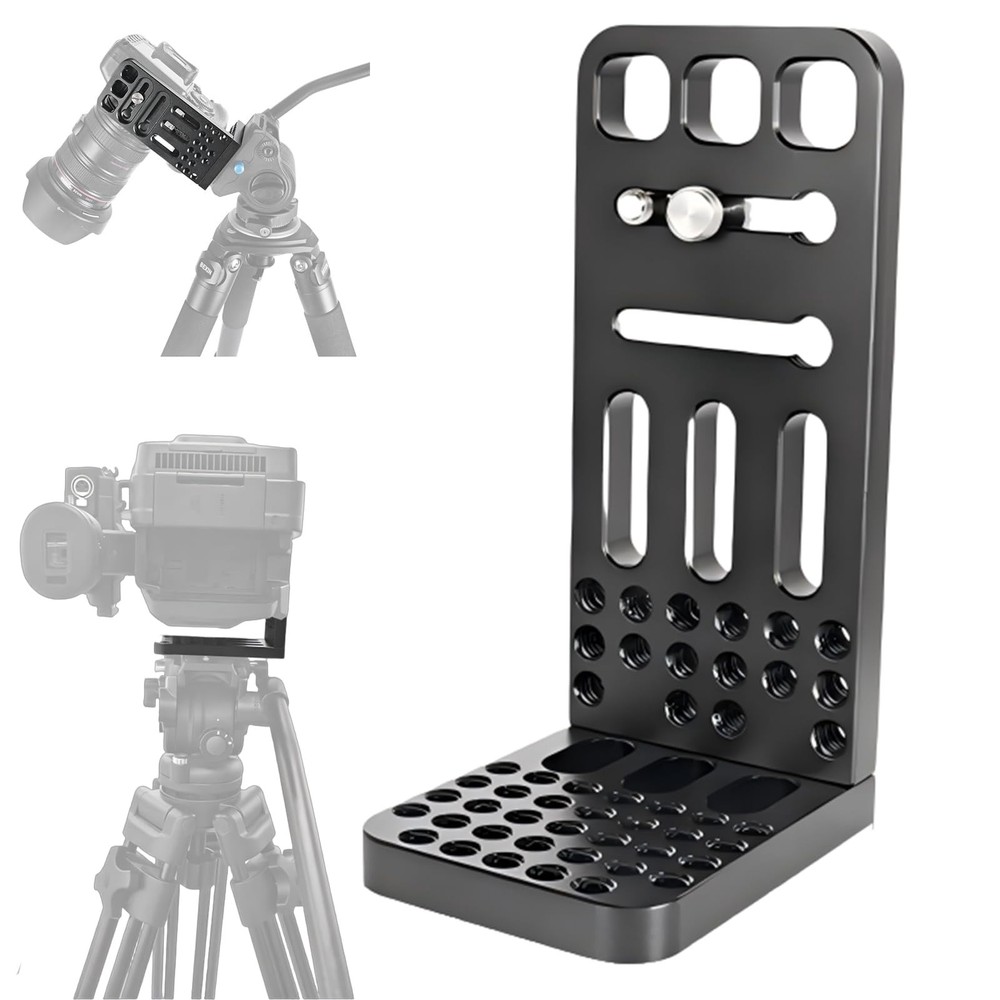 DINESK Camera L Bracket,Universal Vertical Mount Short Version, Black