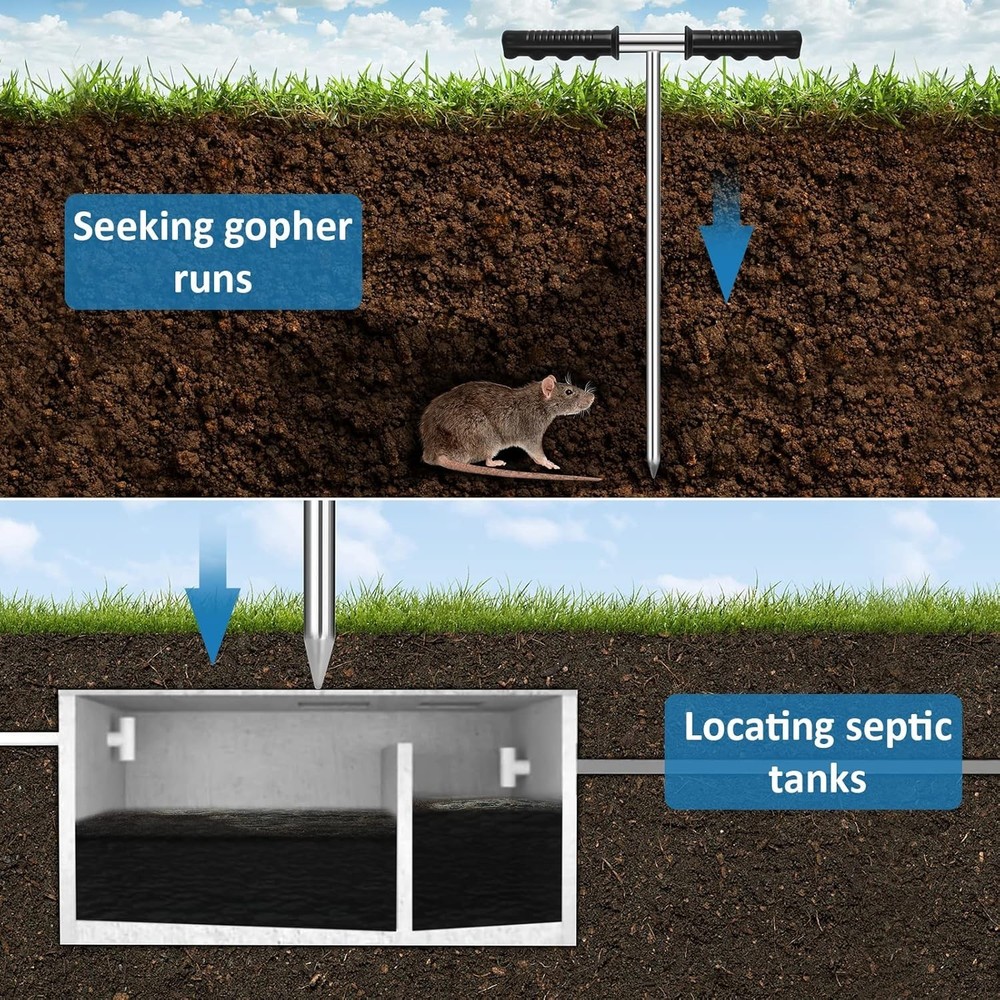 High-Quality 32-48 Inch Soil Probe Rod with Sharp Tip for Precise Depth Locating