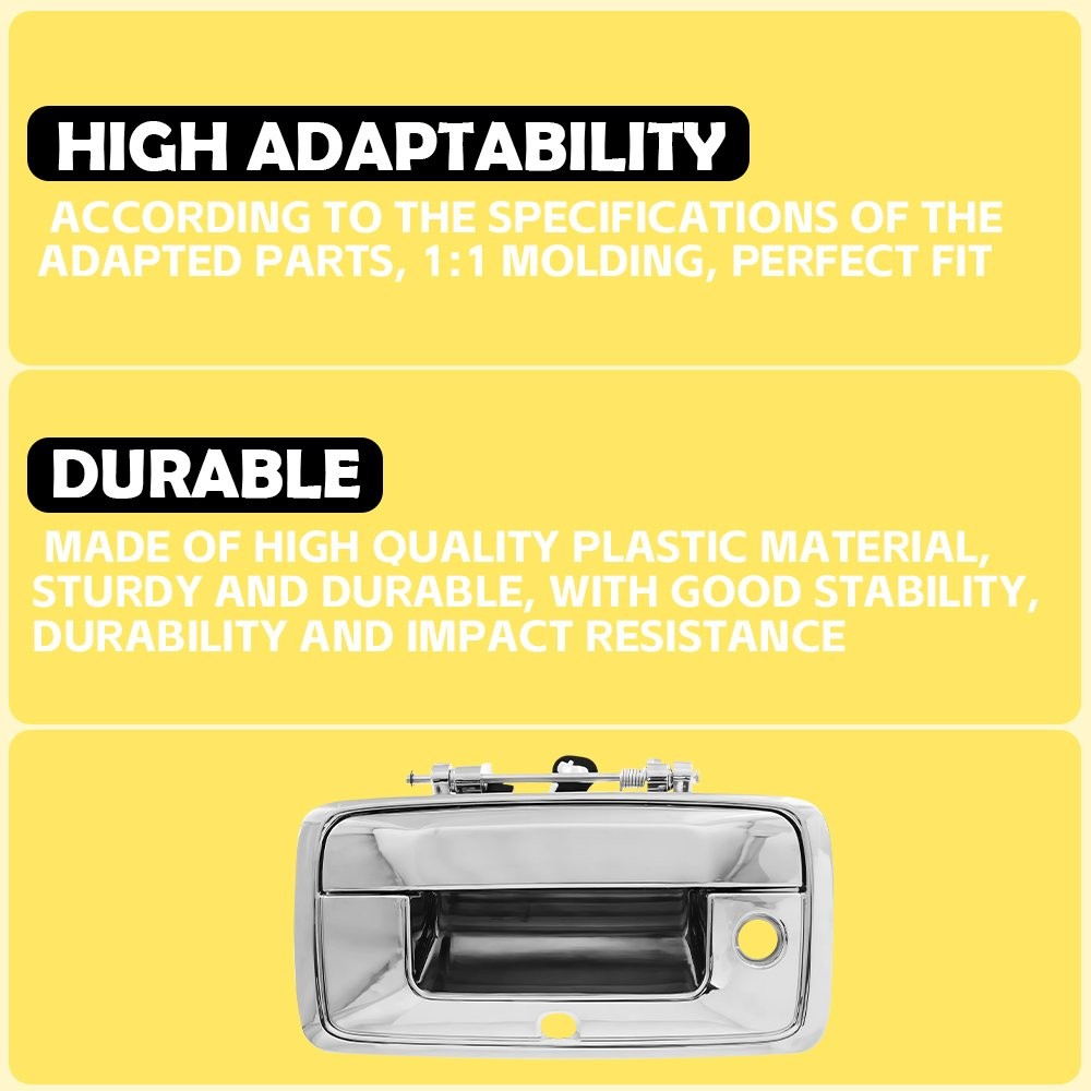 Tailgate Handle w/Camera Hole Chrome For 2014-2015 Chevy Silverado/GMC Sierra