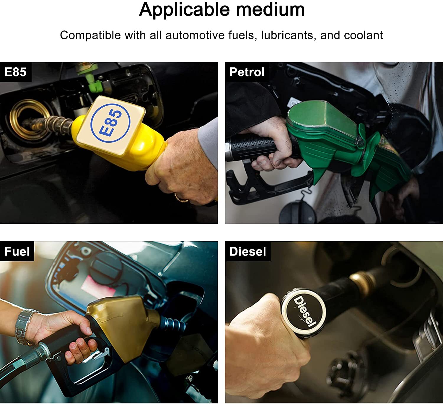 LokoCar PTFE E85 Fuel Line Hose Nylon Braided 6AN 8AN 10AN 3.3FT 10FT 20FT Black