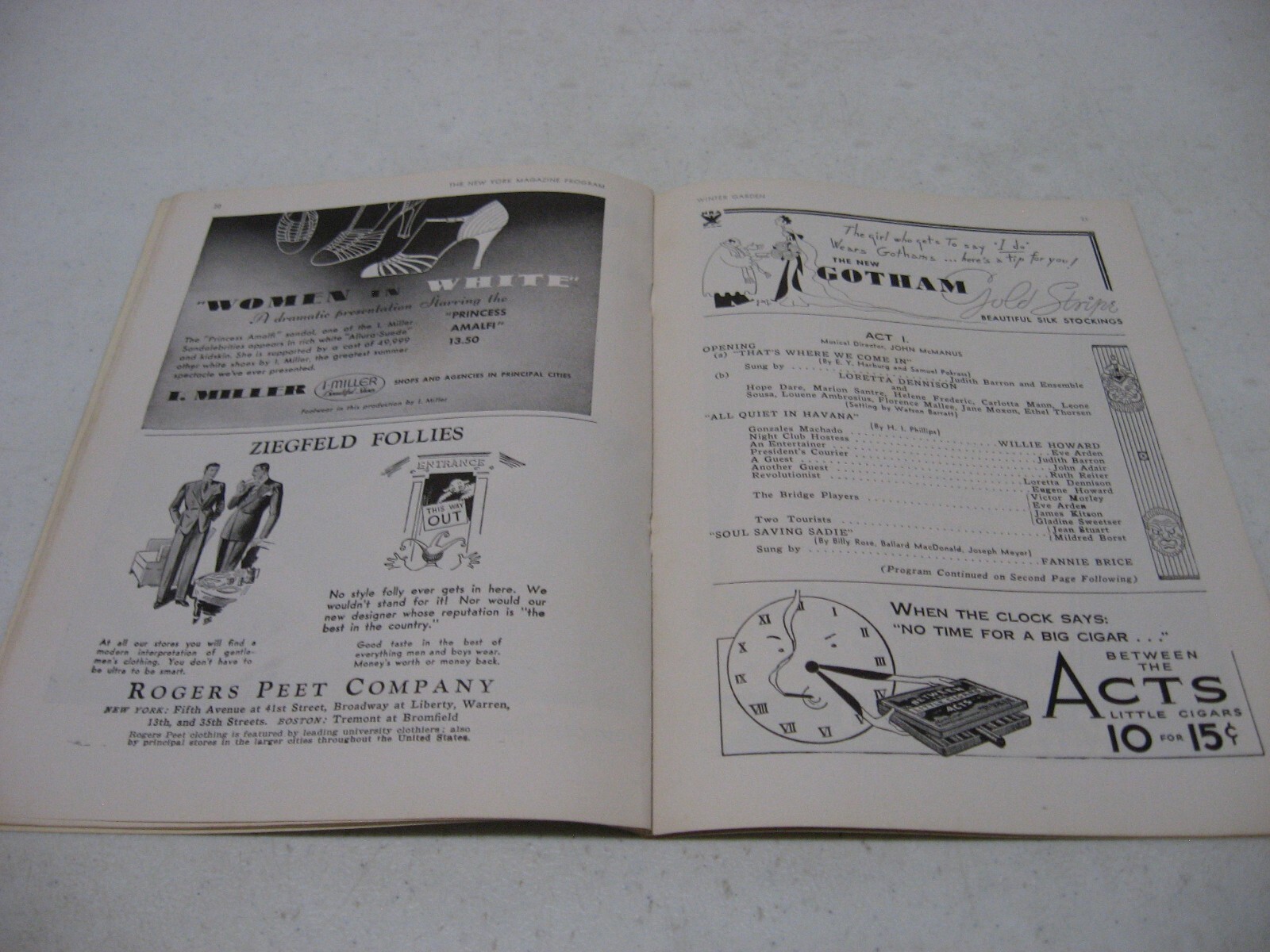1934 Winter Garden Theatre Playbill Ziegfeld Follies Glorifying American Girl