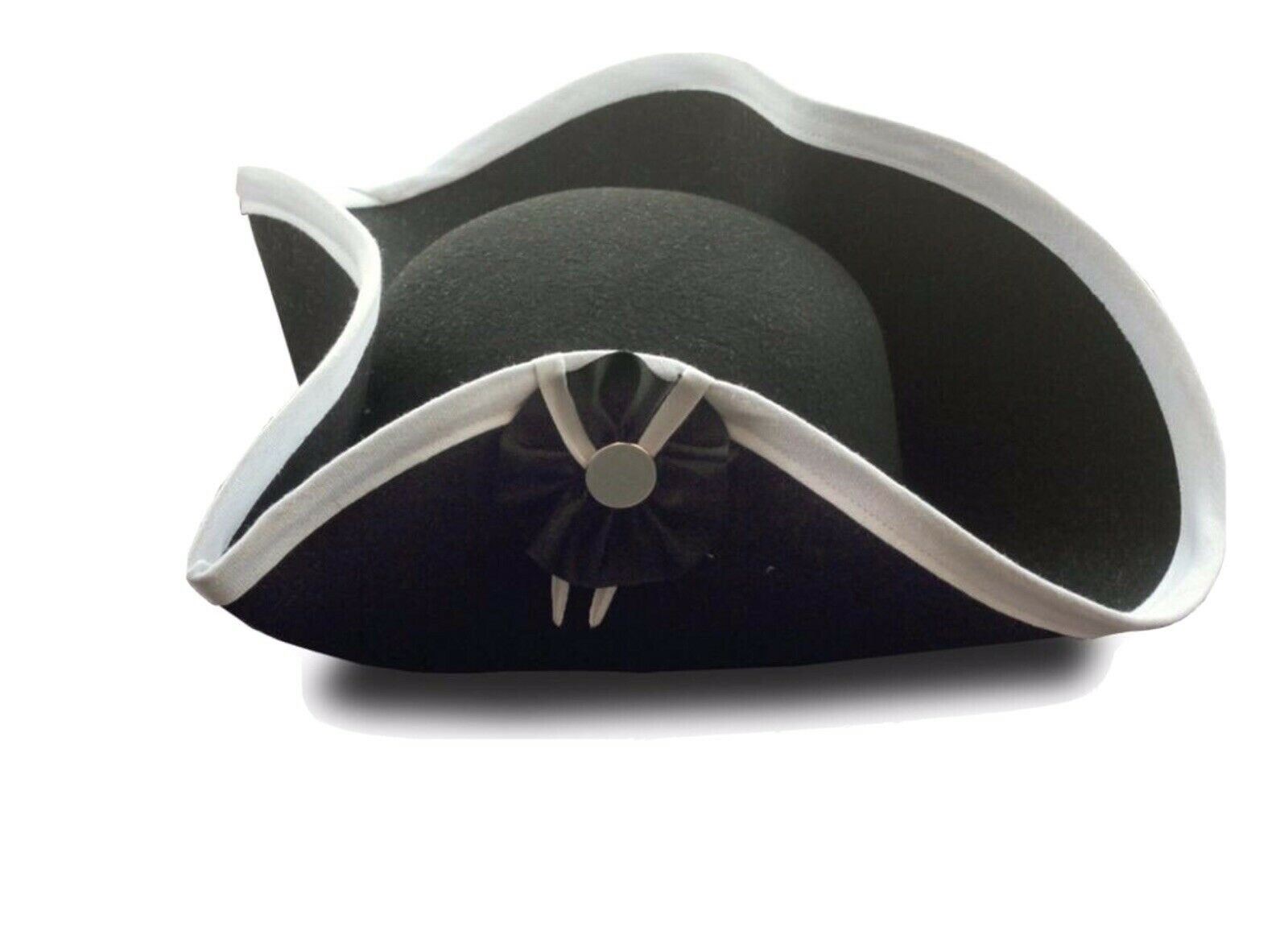 French Napoleonic Deluxe Black Heavy Wool Pirates Felt Tricorn