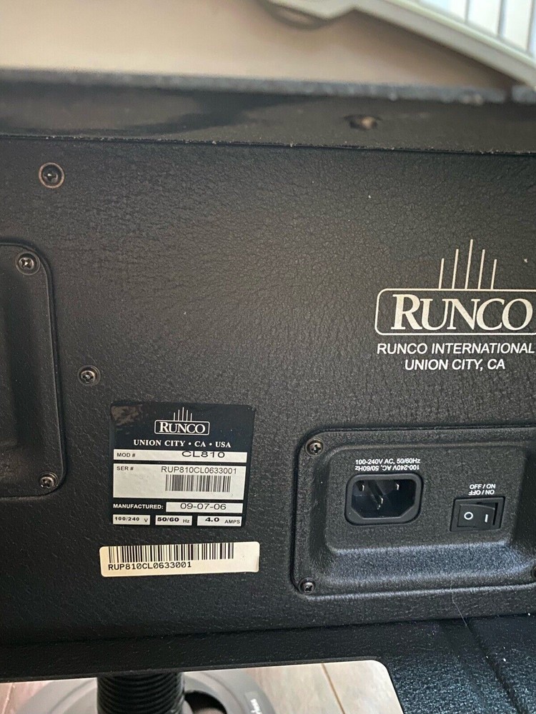Runco CL-810 Projector Reflection Needs New Lamp