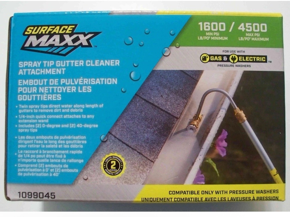 Surface Maxx Gutter Cleaner Spray Tip Attachment Compatible Pressure Washer FS!