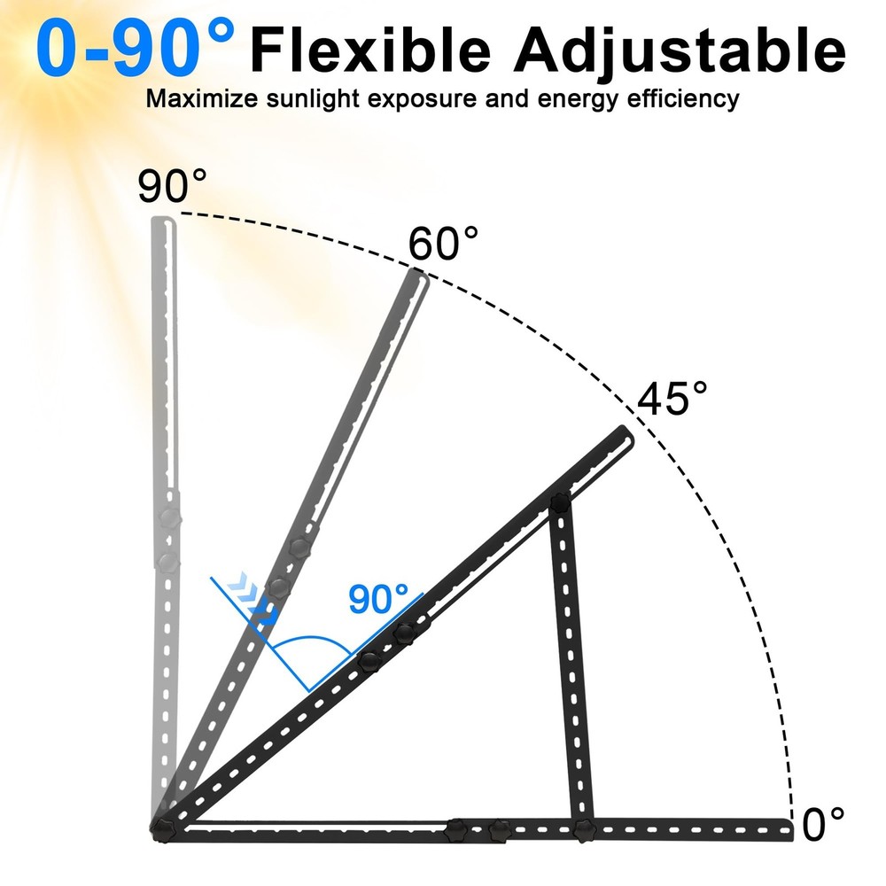 Solar Panel Mount Brackets, 30 inch Solar Panel Stand with 0-90° Adjustable